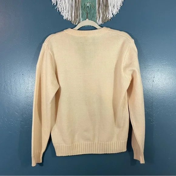 Givenchy Men s Vintage 1970s Cream Wool Button Down Cardigan Size M Sweaters
